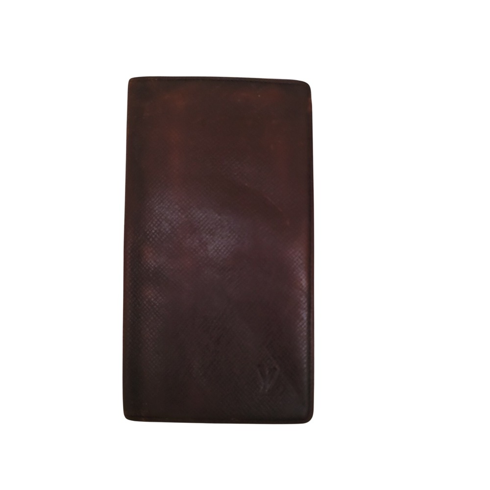 Louis Vuitton Taiga Long Bifold Wallet Grizzli Brown Leather VI1927 France